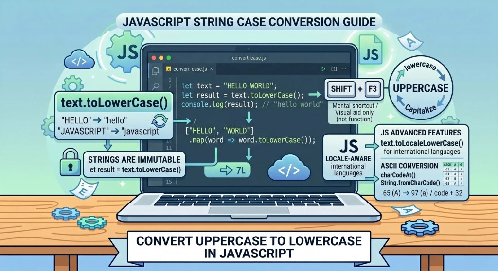 JavaScript string conversion from uppercase to lowercase using toLowerCase method